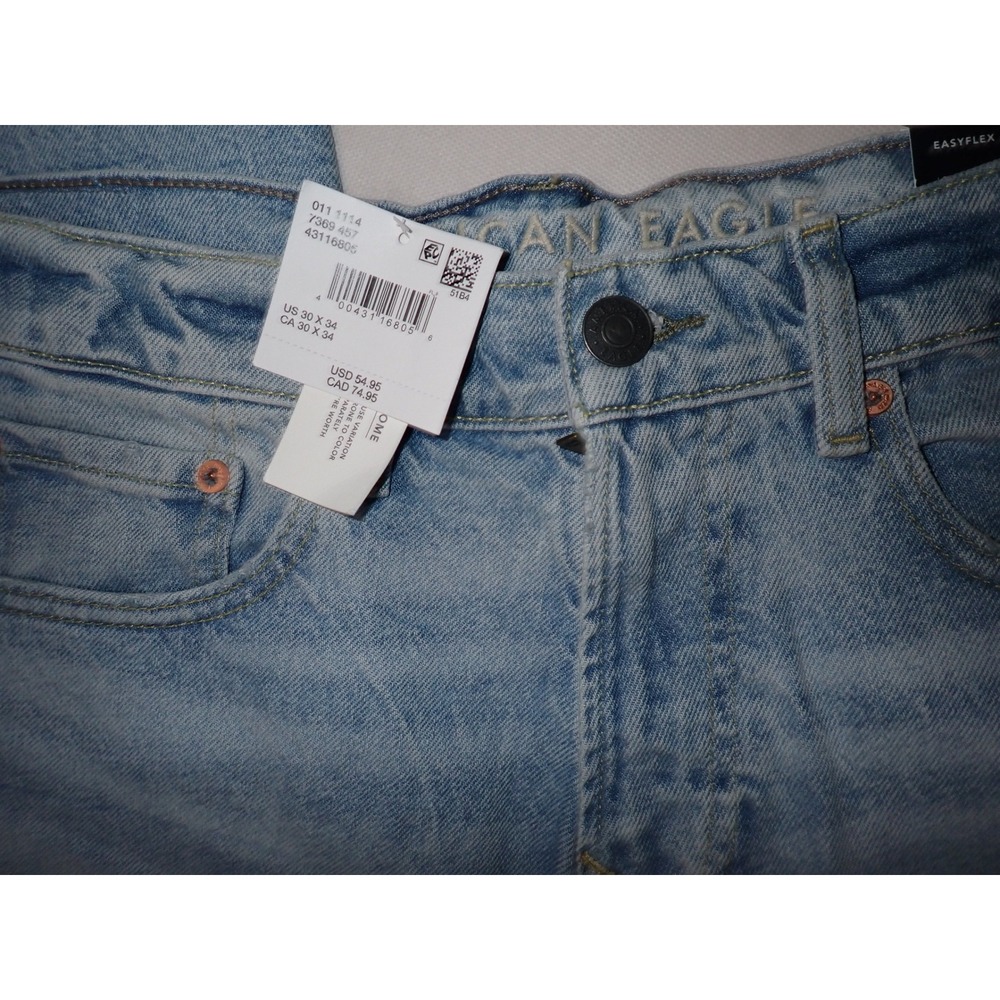 American Eagle Men's Athletic Straight Easyflex Jeans Medium Vintage 30x34 New - Picture 7 of 7